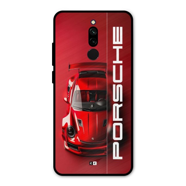 Red Porsche Metal Back Case for Redmi 8