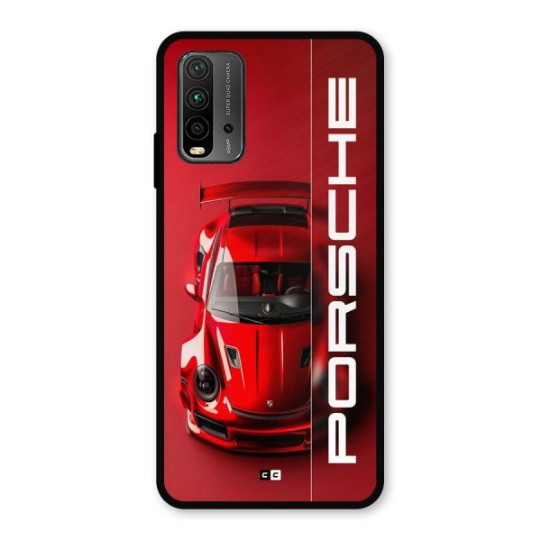 Red Porsche Metal Back Case for Redmi 9 Power