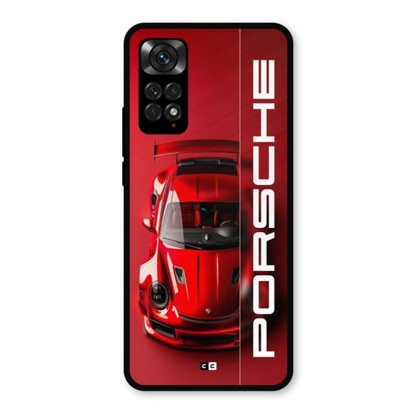 Red Porsche Metal Back Case for Redmi Note 11