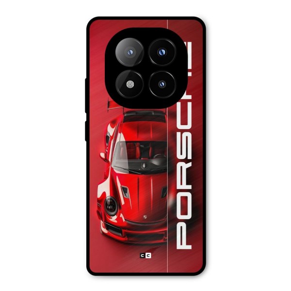 Red Porsche Metal Back Case for Redmi Note 14 Pro Plus 5G
