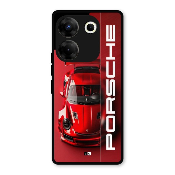 Red Porsche Metal Back Case for Tecno Camon 20