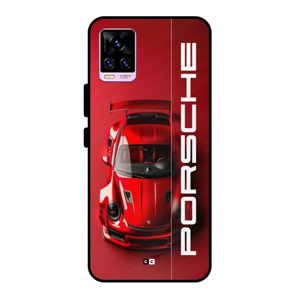 Red Porsche Metal Back Case for Vivo V20 Pro