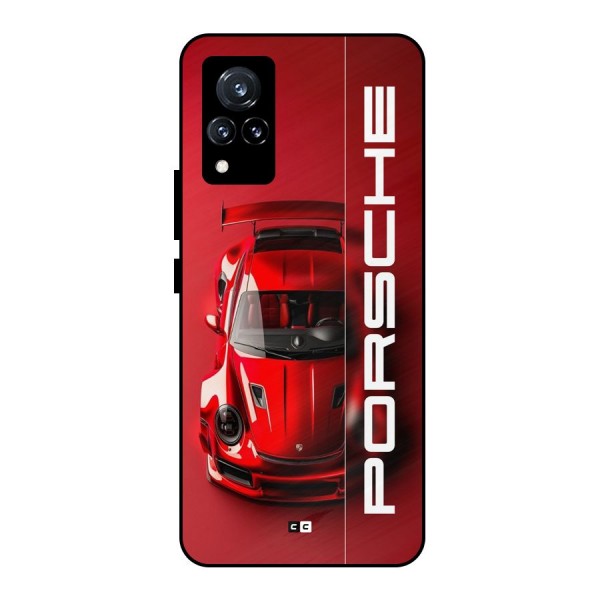 Red Porsche Metal Back Case for Vivo V21 5G