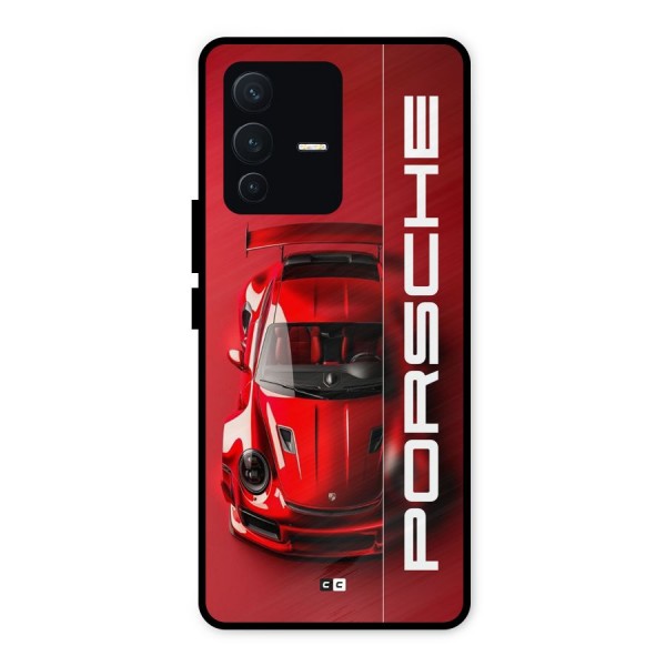 Red Porsche Metal Back Case for Vivo V23 5G