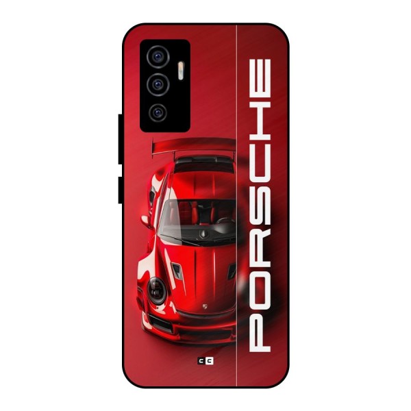 Red Porsche Metal Back Case for Vivo V23e