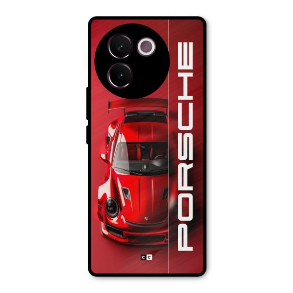 Red Porsche Metal Back Case for Vivo V30e