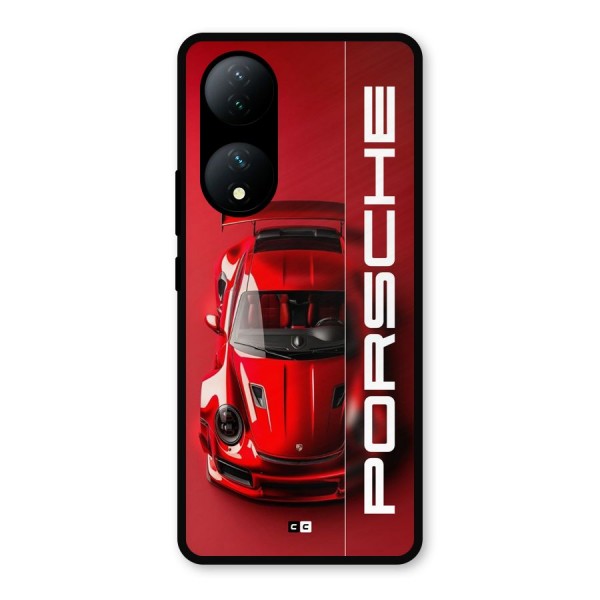 Red Porsche Metal Back Case for Vivo Y100