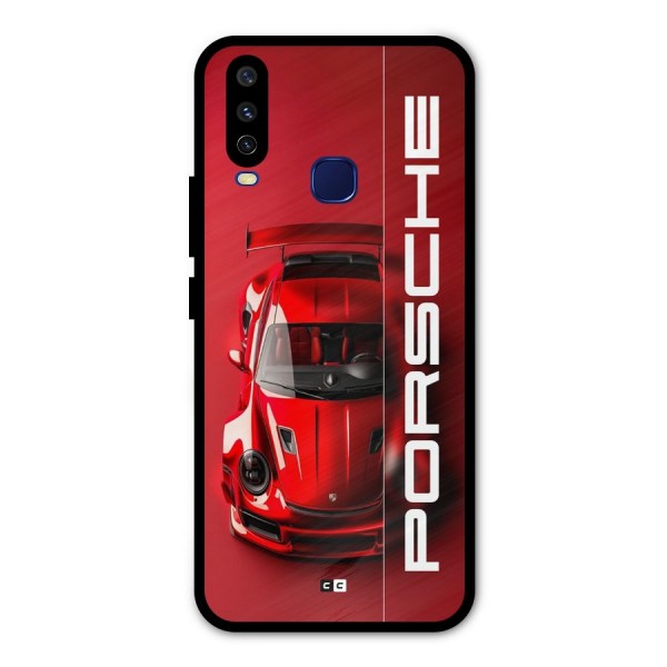 Red Porsche Metal Back Case for Vivo Y15