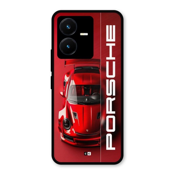 Red Porsche Metal Back Case for Vivo Y22