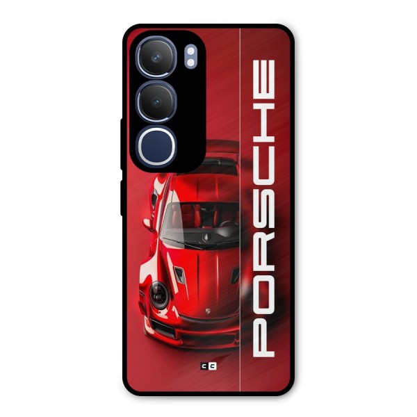 Red Porsche Metal Back Case for Vivo Y29