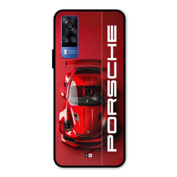 Red Porsche Metal Back Case for Vivo Y51A