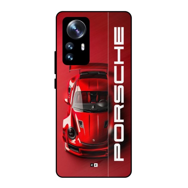 Red Porsche Metal Back Case for Xiaomi 12 Pro