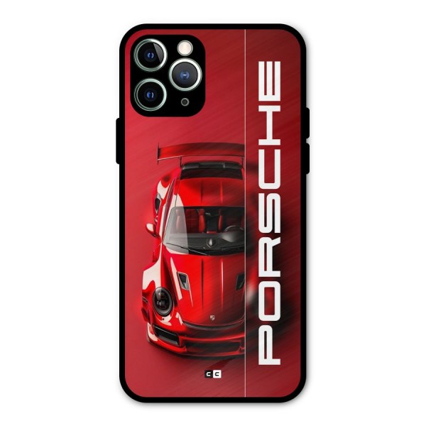 Red Porsche Metal Back Case for iPhone 11 Pro Max