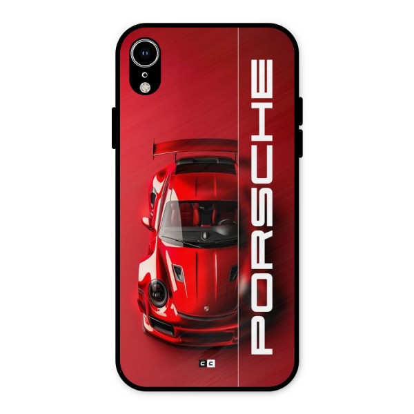 Red Porsche Metal Back Case for iPhone XR