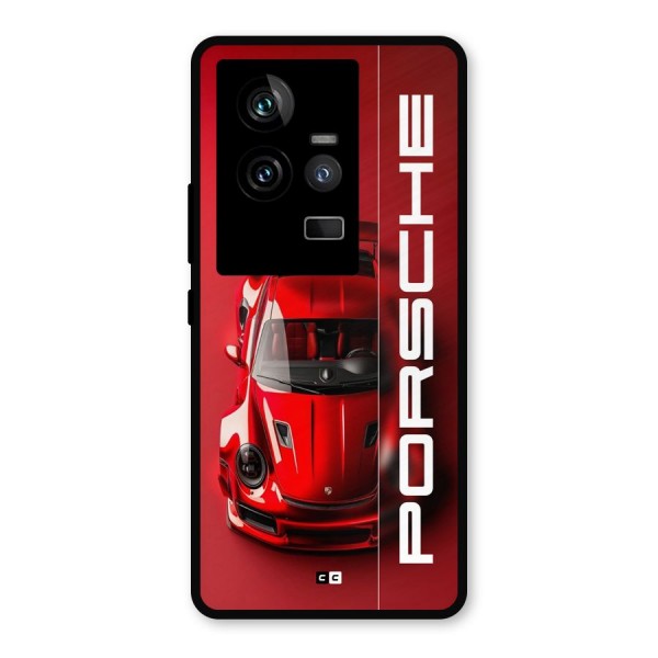 Red Porsche Metal Back Case for iQOO 11 5G