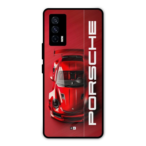 Red Porsche Metal Back Case for iQOO 7 5G