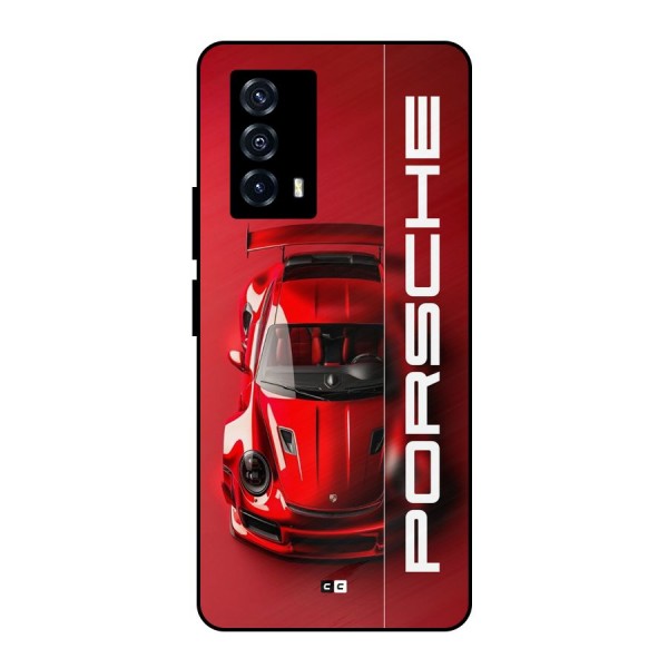 Red Porsche Metal Back Case for iQOO Z5