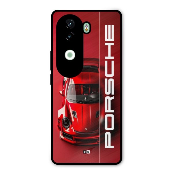 Red Porsche Metal Back Case for iQOO Z9s