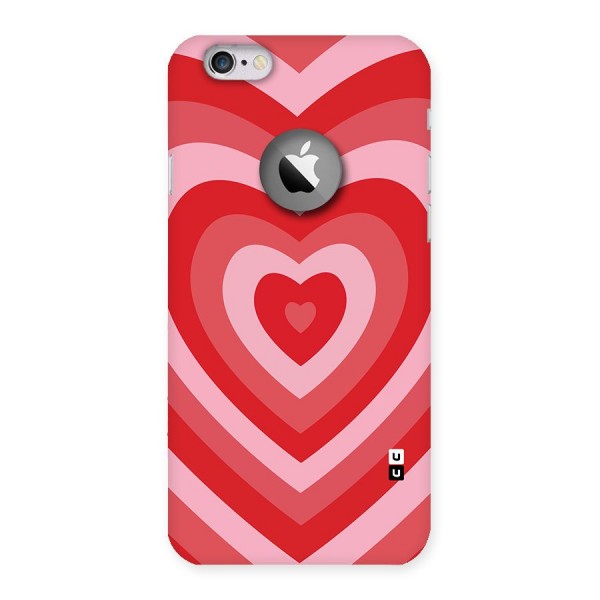 Red Retro Hearts Back Case for iPhone 6 Logo Cut