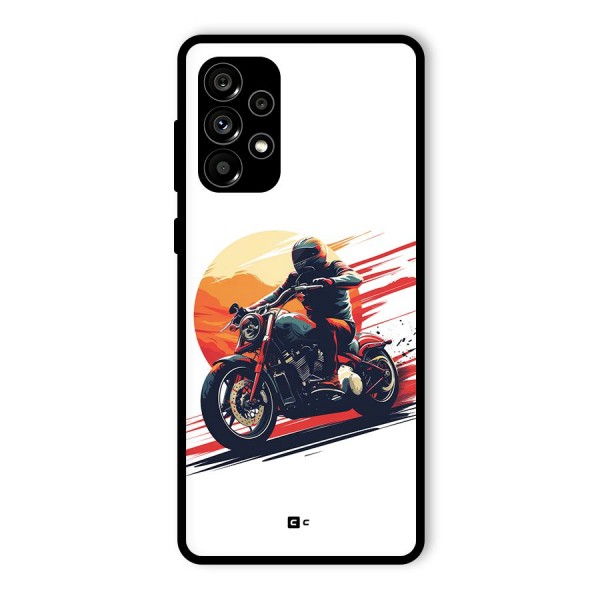 Retro Biker Glass Back Case for Galaxy A73 5G