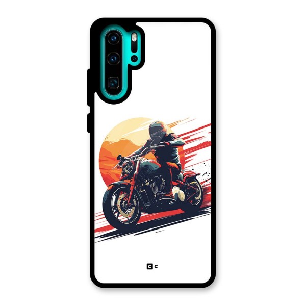 Retro Biker Glass Back Case for Huawei P30 Pro