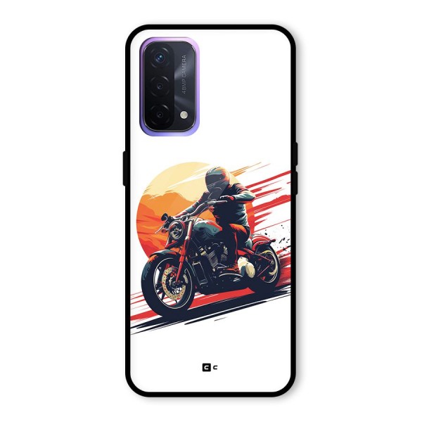 Retro Biker Glass Back Case for Oppo A74 5G