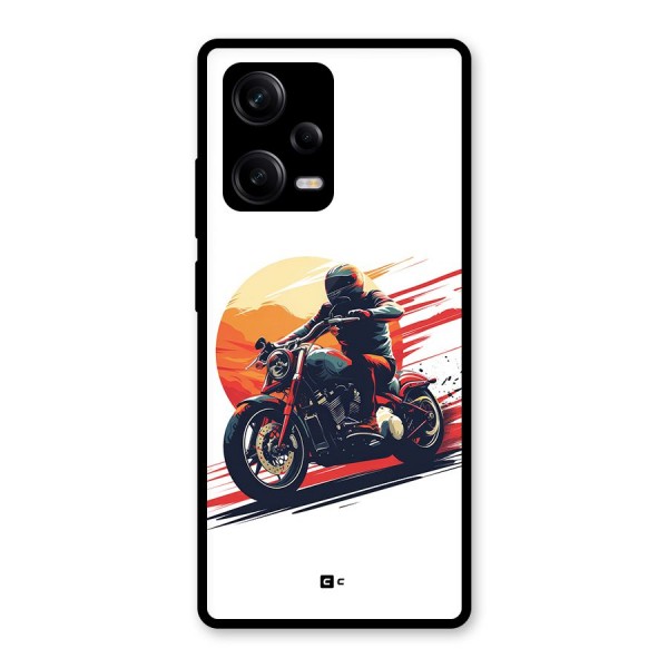 Retro Biker Glass Back Case for Redmi Note 12 Pro