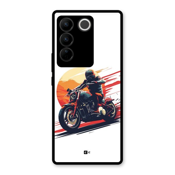 Retro Biker Glass Back Case for Vivo V27