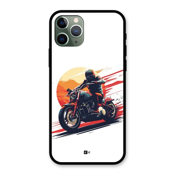 Retro Biker Glass Back Case for iPhone 11 Pro
