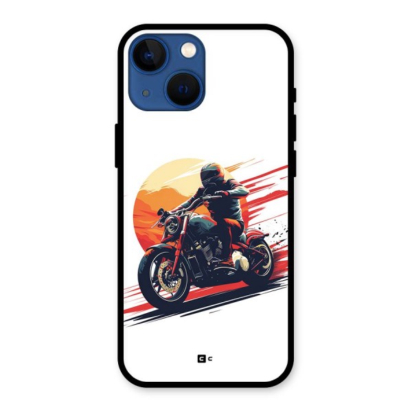 Retro Biker Glass Back Case for iPhone 13 Mini