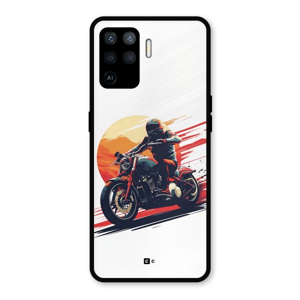 Retro Biker Metal Back Case for Oppo F19 Pro