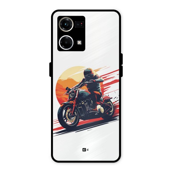 Retro Biker Metal Back Case for Oppo F21s Pro 4G