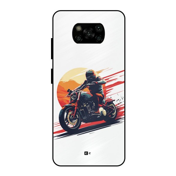 Retro Biker Metal Back Case for Poco X3