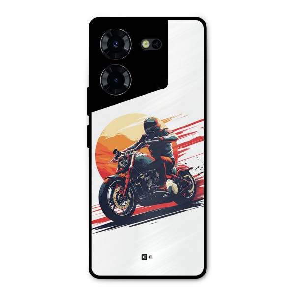 Retro Biker Metal Back Case for Tecno Pova 5 Pro 5G
