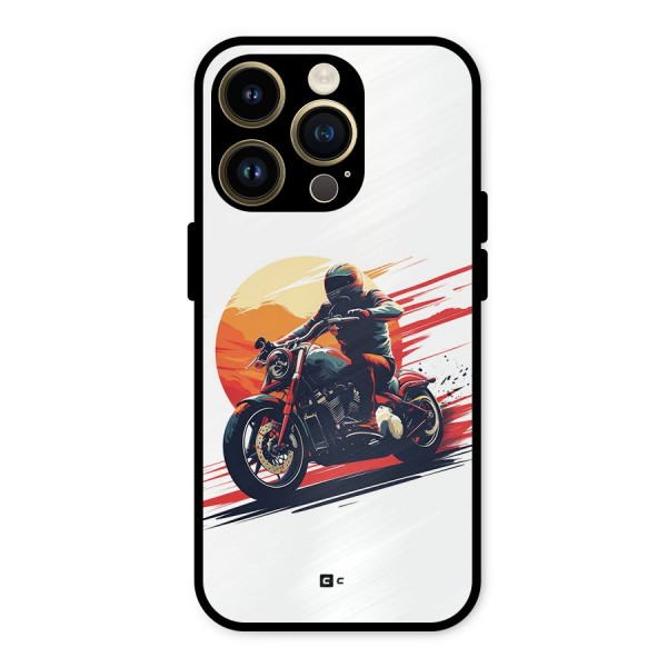 Retro Biker Metal Back Case for iPhone 14 Pro