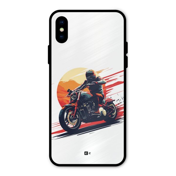 Retro Biker Metal Back Case for iPhone XS