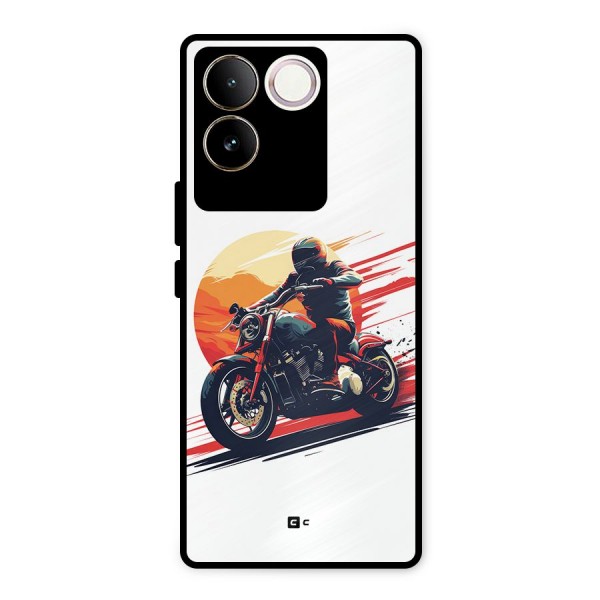 Retro Biker Metal Back Case for iQOO Z7 Pro