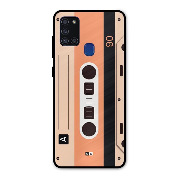 Retro Cassete Metal Back Case for Galaxy A21s