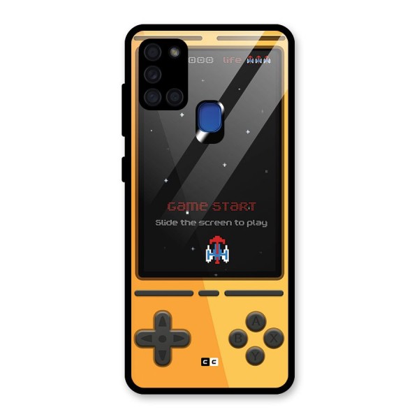 Retro Gamepad Glass Back Case for Galaxy A21s