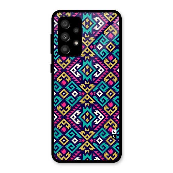 Retro Geometric Pattern Glass Back Case for Galaxy A32