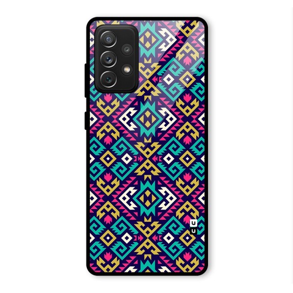 Retro Geometric Pattern Glass Back Case for Galaxy A72