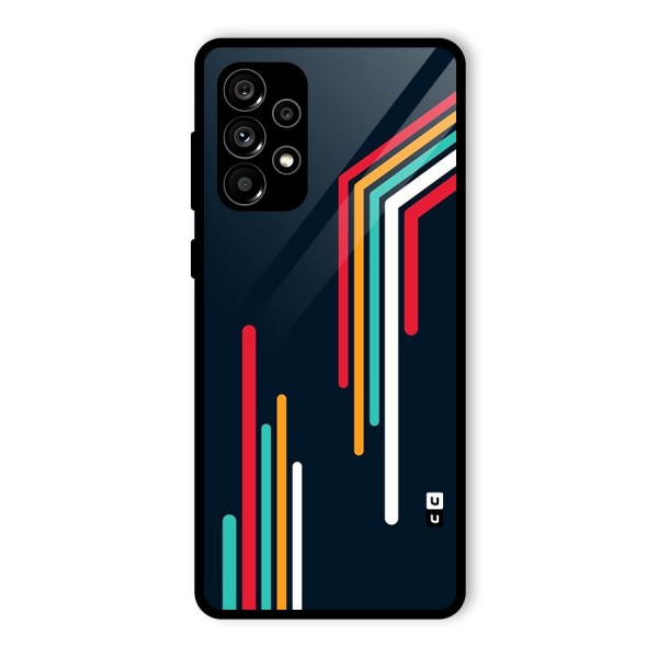 Retro Lines Minimal Stripes Glass Back Case for Galaxy A73 5G