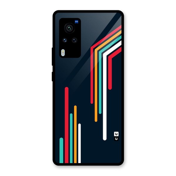 Retro Lines Minimal Stripes Glass Back Case for Vivo X60 Pro