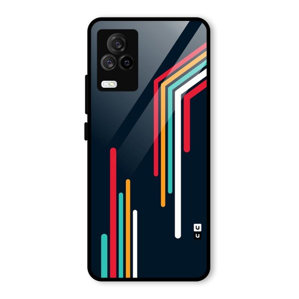 Retro Lines Minimal Stripes Glass Back Case for Vivo iQOO 7 Legend 5G