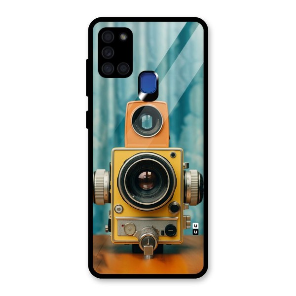 Retro Projector Glass Back Case for Galaxy A21s