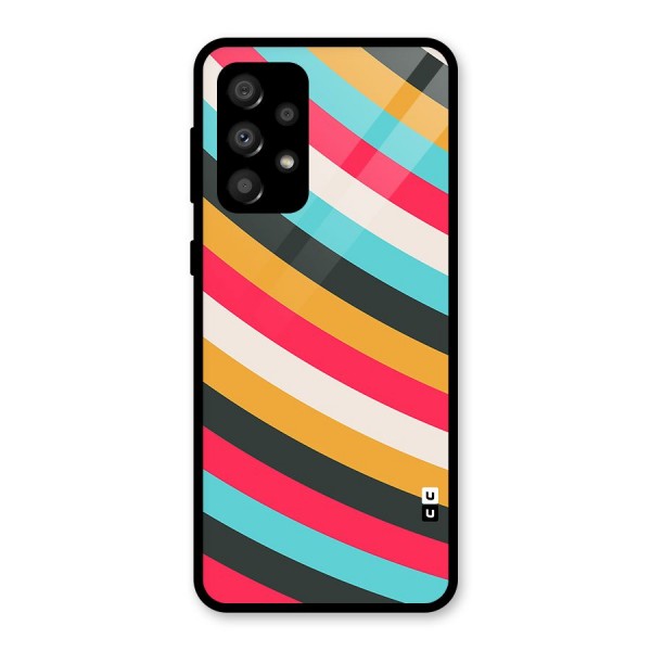 Retro Style Minimal Curves Glass Back Case for Galaxy A32
