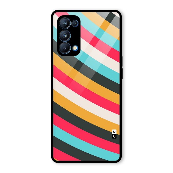 Retro Style Minimal Curves Glass Back Case for Oppo Reno5 Pro 5G