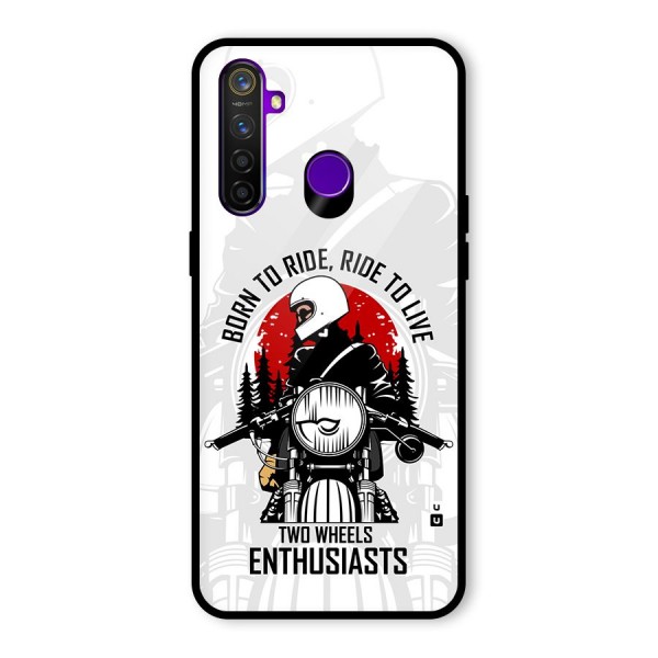 Ride To Live Glass Back Case for Realme 5 Pro