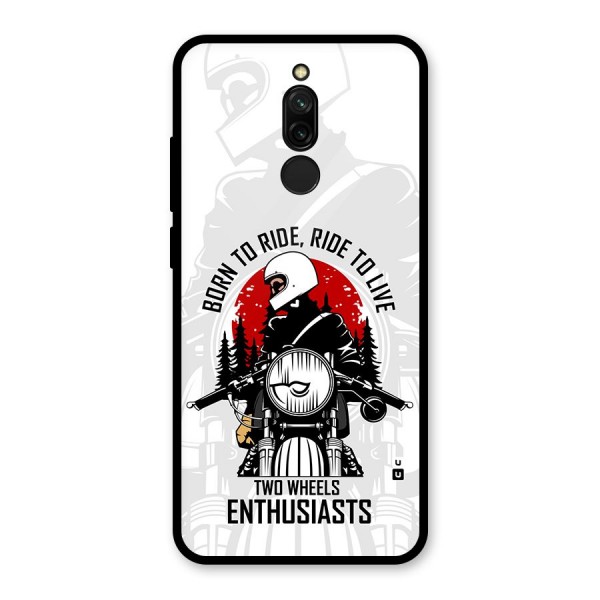 Ride To Live Glass Back Case for Redmi 8