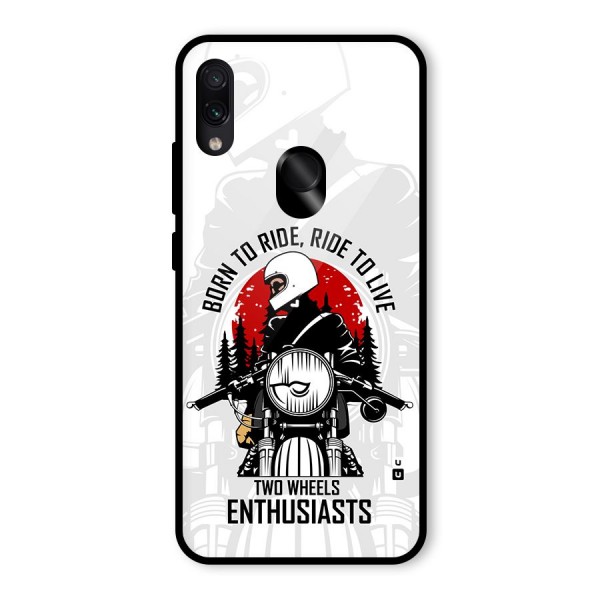 Ride To Live Glass Back Case for Redmi Note 7S